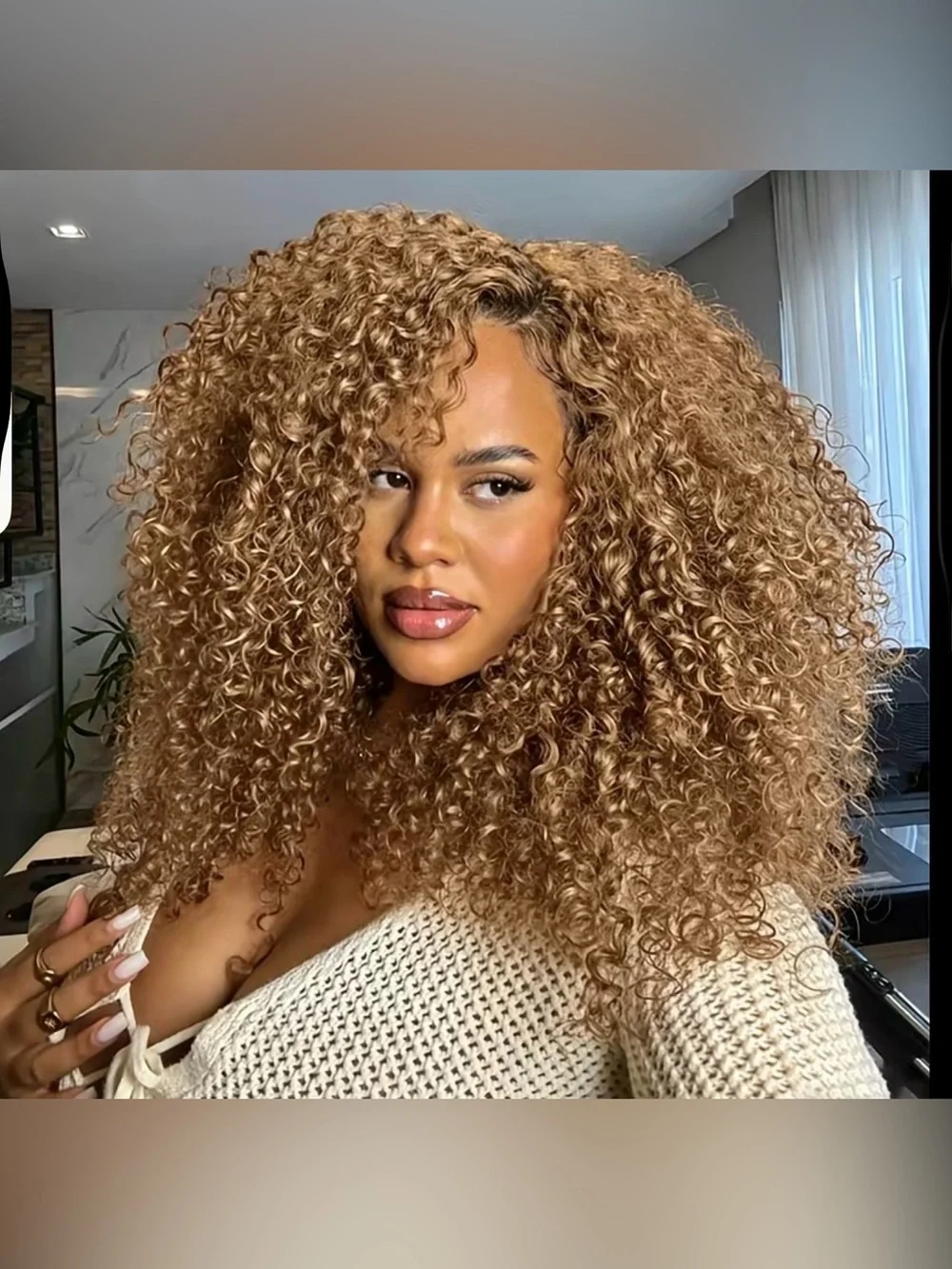 ISEE HAIR Honey Brown Kinky Curly Wig – 9x6 M-Cap Wear & Go Glueless  Wig